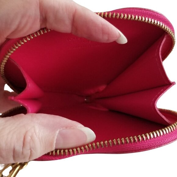Louis Vuitton Red Patent Leather Heart Coin Purse Wristlet Limited Edition - Picture 6 of 11